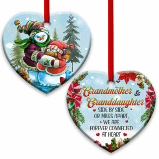 Family Grandmother And Granddaughter Side By Side - Heart Ornament - Owl Ohh - Owl Ohh