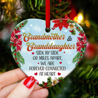 Family Grandmother And Granddaughter Side By Side - Heart Ornament - Owl Ohh - Owl Ohh