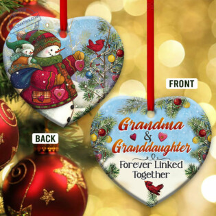 Family Grandma And Granddaughter Forever Linked Together - Heart Ornament - Owl Ohh - Owl Ohh