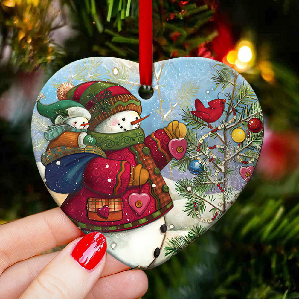 Family Grandma And Granddaughter Forever Linked Together - Heart Ornament - Owl Ohh - Owl Ohh