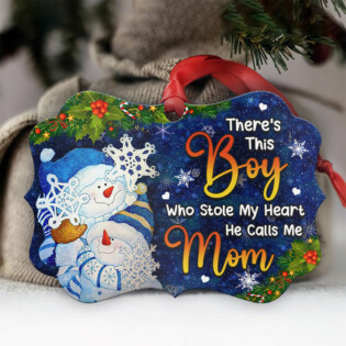 Family Snowman There Is This Boy Who Stole My Heart - Horizontal Ornament - Owl Ohh - Owl Ohh