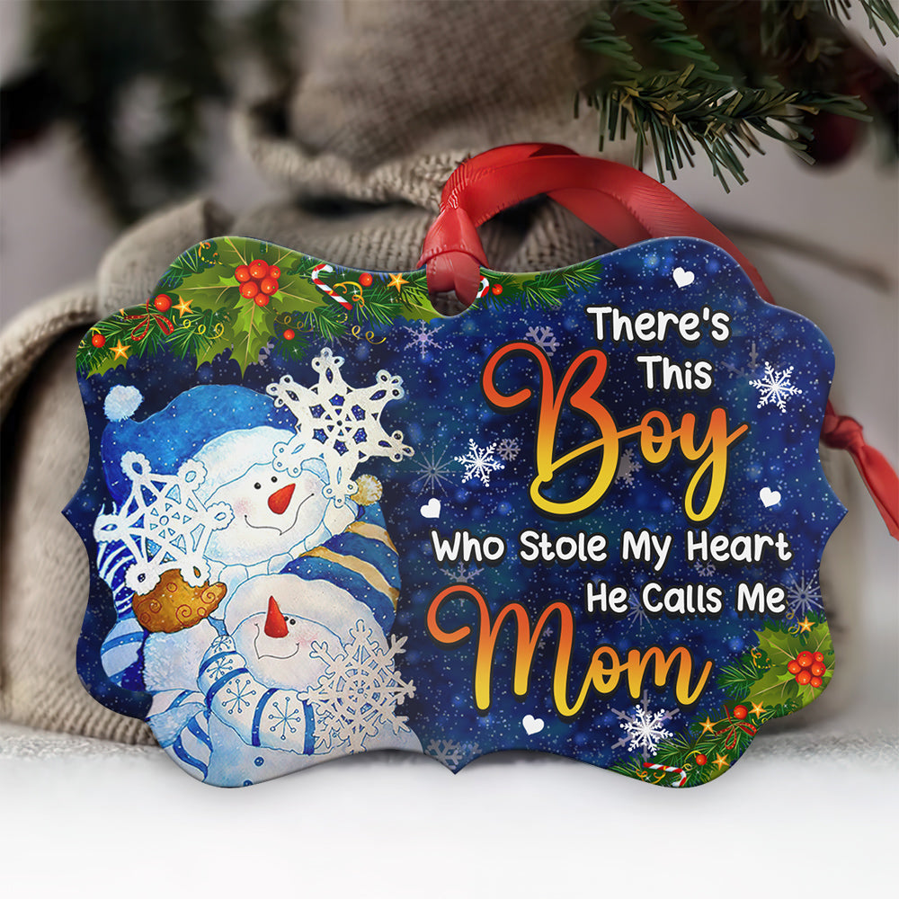 Family Snowman There Is This Boy Who Stole My Heart - Horizontal Ornament - Owl Ohh - Owl Ohh