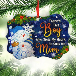 Family Snowman There Is This Boy Who Stole My Heart - Horizontal Ornament - Owl Ohh - Owl Ohh