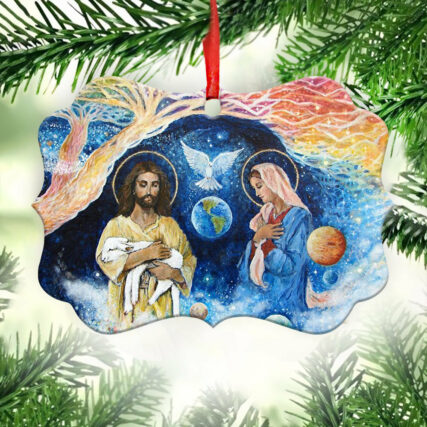 Jesus Nativity So Warmth - Horizontal Ornament - Owl Ohh - Owl Ohh