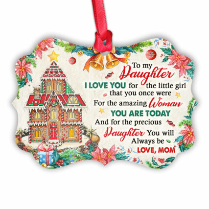 Family Christmas To My Daughter Style - Horizontal Ornament - Owl Ohh - Owl Ohh