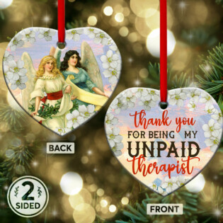 Angel Bestie Thank You For Being My Unpaid Therapist - Heart Ornament - Owl Ohh - Owl Ohh