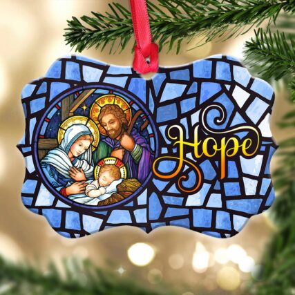 Jesus Nativity Hope Beautiful Style - Horizontal Ornament - Owl Ohh - Owl Ohh