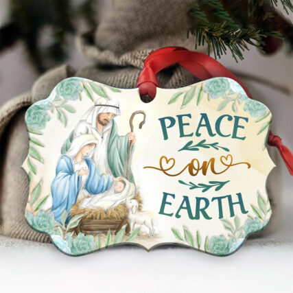 Jesus Peace On Earth - Horizontal Ornament - Owl Ohh - Owl Ohh