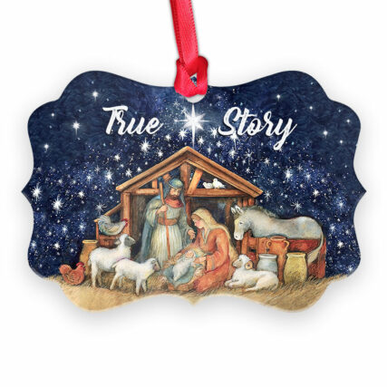 Jesus Nativity True Story - Horizontal Ornament - Owl Ohh - Owl Ohh