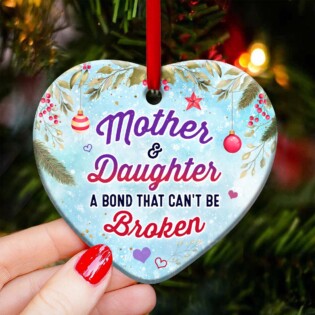 Snowman Mother And Daughter A Bond That Cant Broken - Heart Ornament - Owl Ohh - Owl Ohh