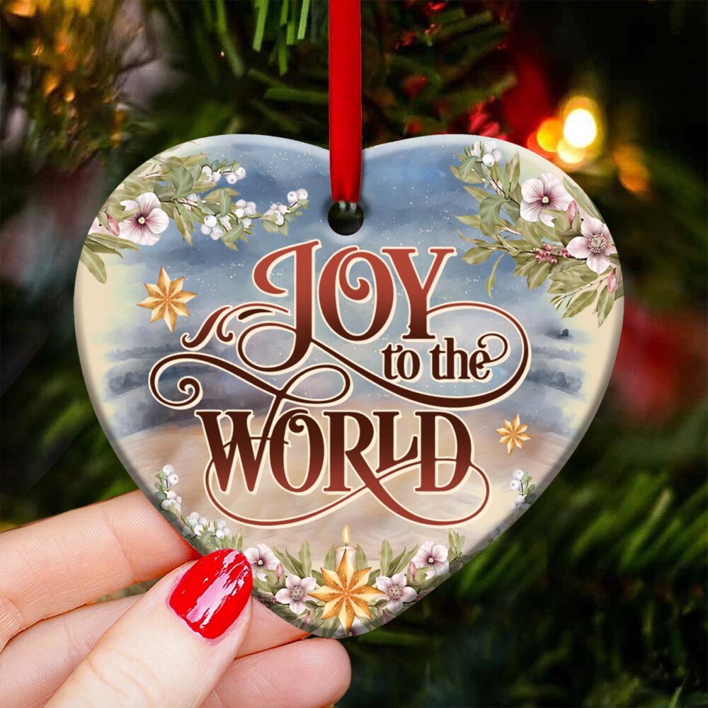 Jesus Joy To The World - Heart Ornament - Owl Ohh - Owl Ohh
