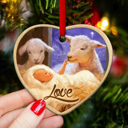 Jesus Nativity Love Classic - Heart Ornament - Owl Ohh - Owl Ohh