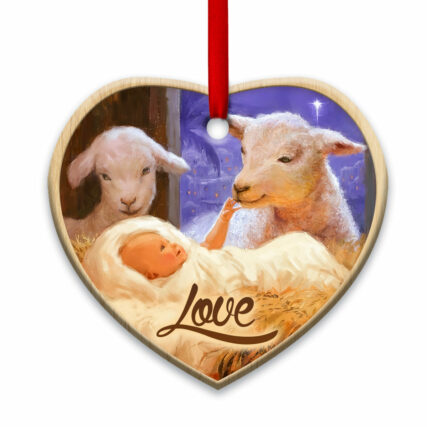 Jesus Nativity Love Classic - Heart Ornament - Owl Ohh - Owl Ohh
