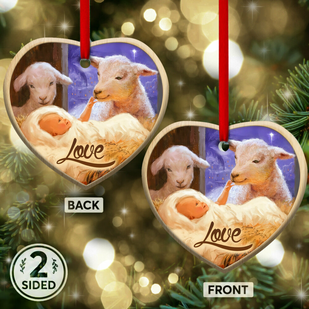 Jesus Nativity Love Classic - Heart Ornament - Owl Ohh - Owl Ohh