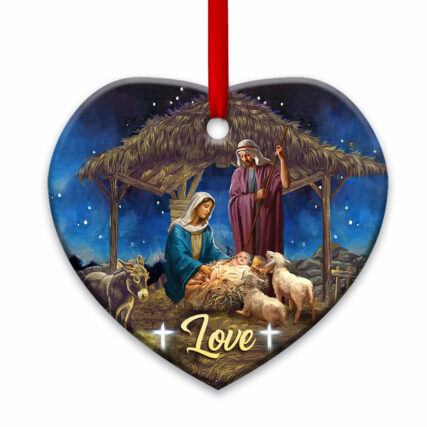 Jesus Nativity True Love - Heart Ornament - Owl Ohh - Owl Ohh