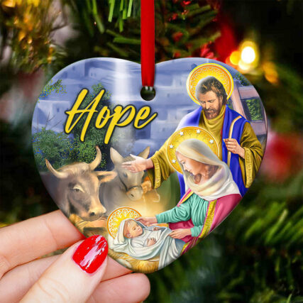 Jesus Nativity Hope Lover - Heart Ornament - Owl Ohh - Owl Ohh