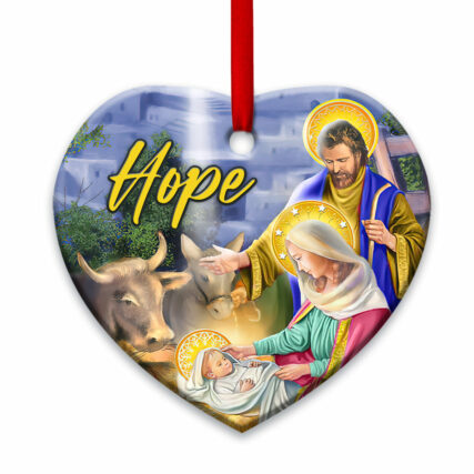 Jesus Nativity Hope Lover - Heart Ornament - Owl Ohh - Owl Ohh