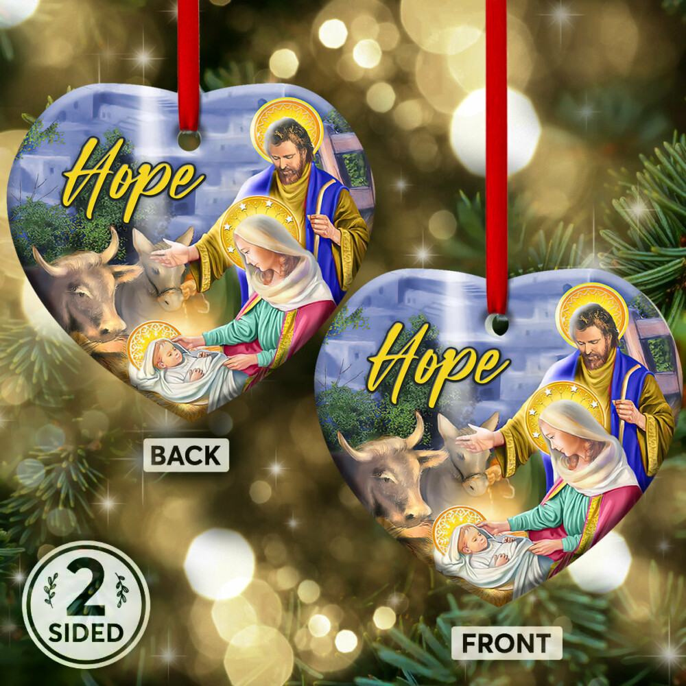 Jesus Nativity Hope Lover - Heart Ornament - Owl Ohh - Owl Ohh