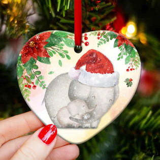 Elephant Grandma And Granddaughter A Bond That Can Be Brocken - Heart Ornament - Owl Ohh - Owl Ohh