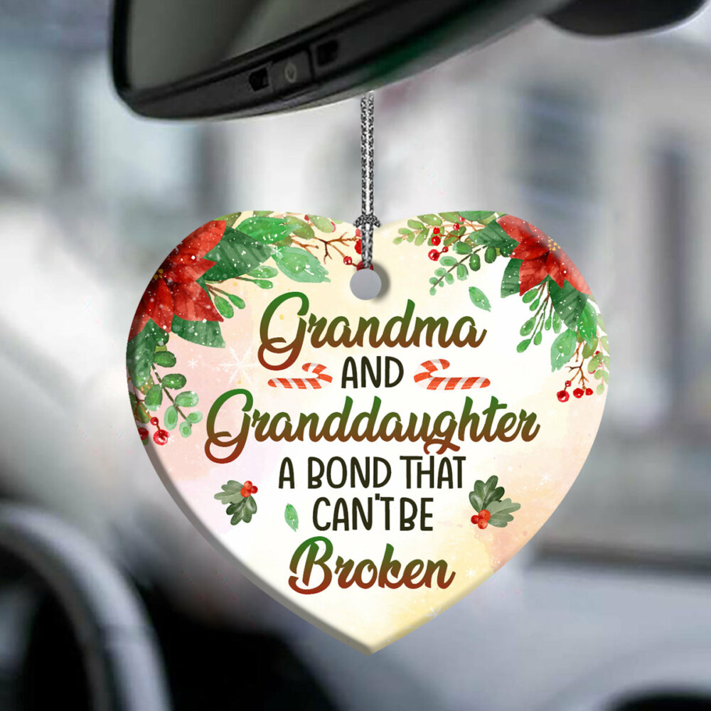 Elephant Grandma And Granddaughter A Bond That Can Be Brocken - Heart Ornament - Owl Ohh - Owl Ohh