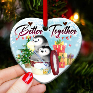 Penguin Bestie Better Together - Heart Ornament - Owl Ohh - Owl Ohh