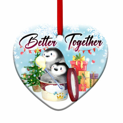 Penguin Bestie Better Together - Heart Ornament - Owl Ohh - Owl Ohh