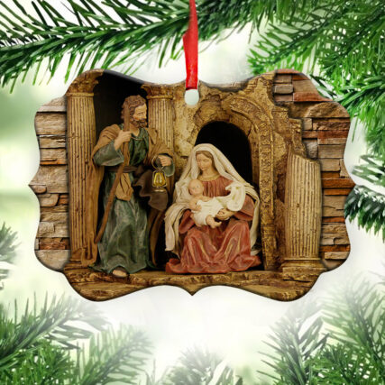 Jesus Nativity The Love - Horizontal Ornament - Owl Ohh - Owl Ohh