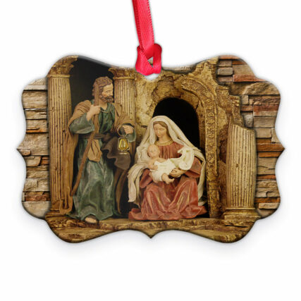 Jesus Nativity The Love - Horizontal Ornament - Owl Ohh - Owl Ohh