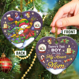 Family MAS Snowman There Is This Boy Who Stole My Heart - Heart Ornament - Owl Ohh - Owl Ohh