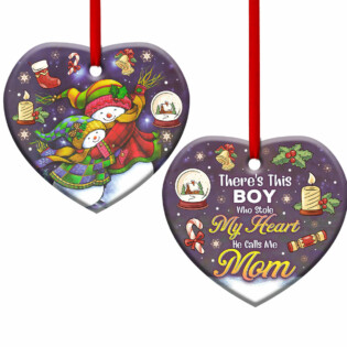 Family MAS Snowman There Is This Boy Who Stole My Heart - Heart Ornament - Owl Ohh - Owl Ohh