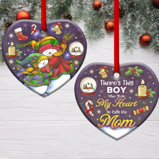 Family MAS Snowman There Is This Boy Who Stole My Heart - Heart Ornament - Owl Ohh - Owl Ohh