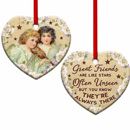 Jesus Angel Bestie Great Friends Are Like Stars - Heart Ornament - Owl Ohh - Owl Ohh