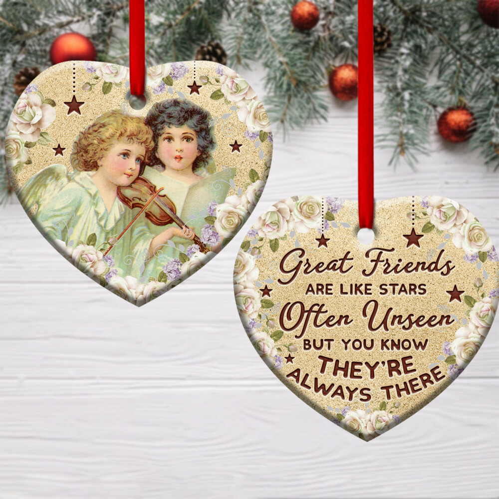 Jesus Angel Bestie Great Friends Are Like Stars - Heart Ornament - Owl Ohh - Owl Ohh