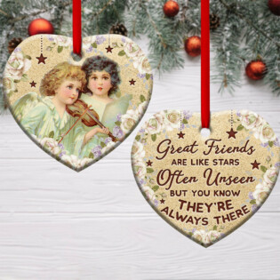 Jesus Angel Bestie Great Friends Are Like Stars - Heart Ornament - Owl Ohh - Owl Ohh