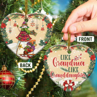 Family Like Grandma Like Granddaughter - Heart Ornament - Owl Ohh - Owl Ohh