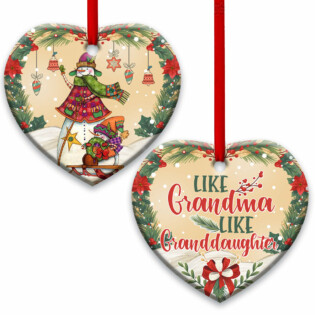 Family Like Grandma Like Granddaughter - Heart Ornament - Owl Ohh - Owl Ohh