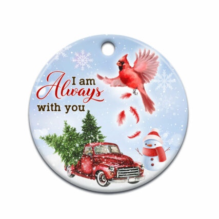 Cardinal Memorial Cardinal Bird With You - Circle Ornament - Owl Ohh - Owl Ohh