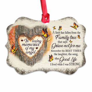 Butterfly Memorial Wooden Style Memory A Limb Has Fallen - Horizontal Ornament - Owl Ohh - Owl Ohh