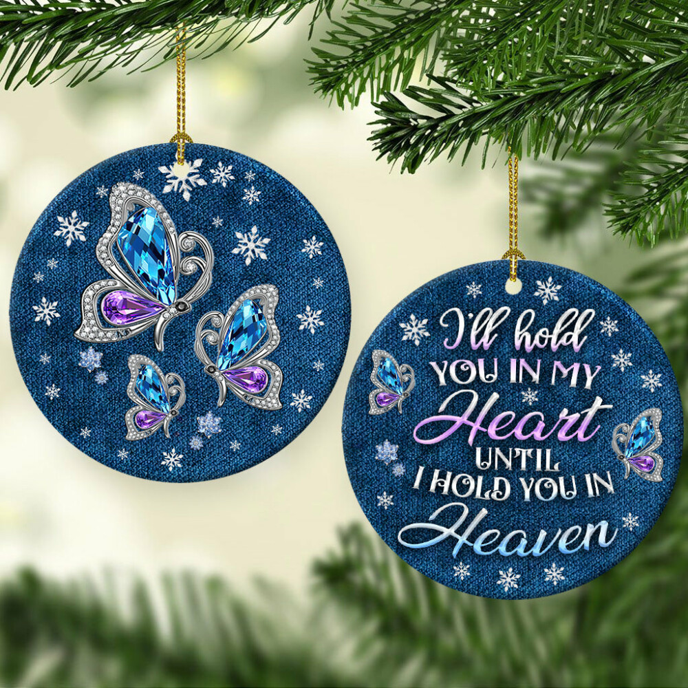 Butterfly I'll Hold You In My Heart - Circle Ornament - Owl Ohh - Owl Ohh
