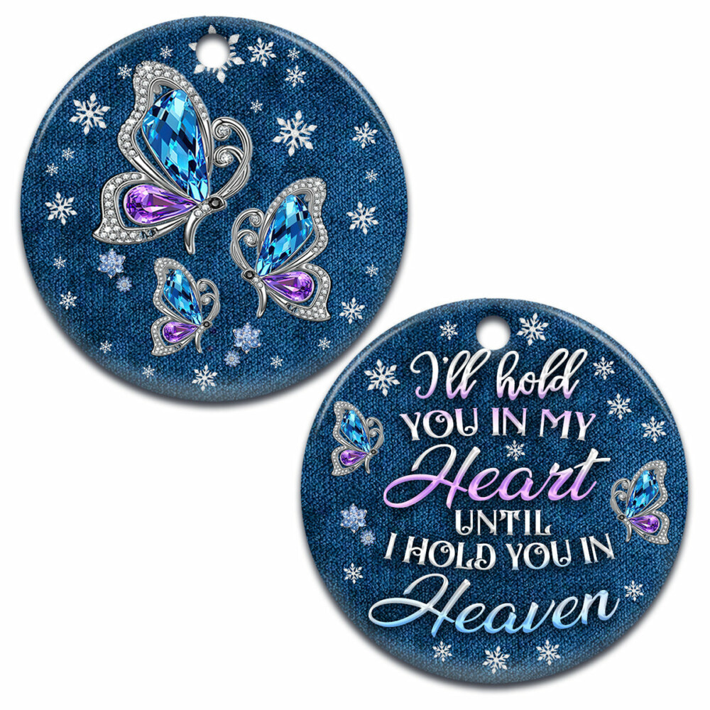Butterfly I'll Hold You In My Heart - Circle Ornament - Owl Ohh - Owl Ohh