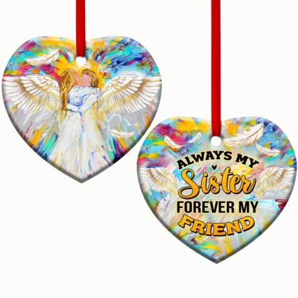 Angel Always My Sister Forever My Friend - Heart Ornament - Owl Ohh