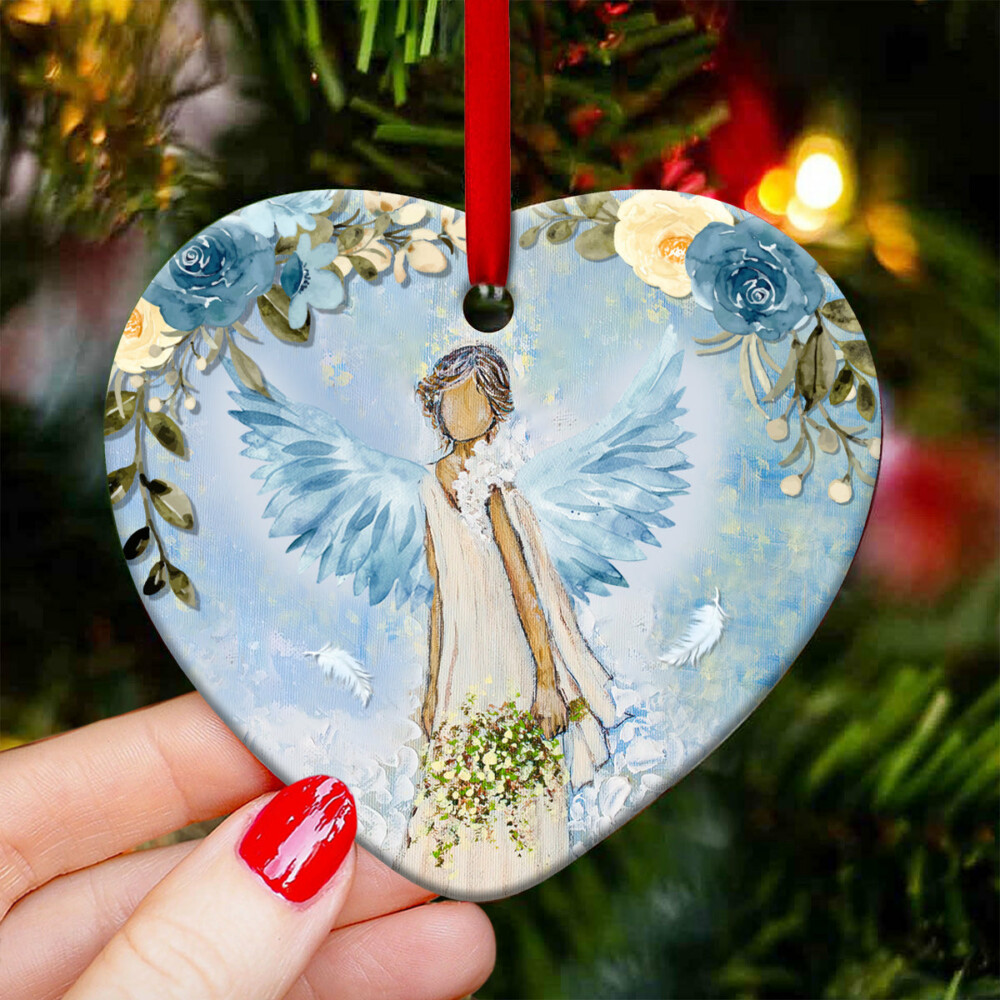 Angel Faith Feathers Appear When Angels Are Near - Heart Ornament - Owl Ohh - Owl Ohh