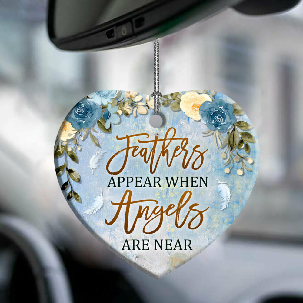 Angel Faith Feathers Appear When Angels Are Near - Heart Ornament - Owl Ohh - Owl Ohh