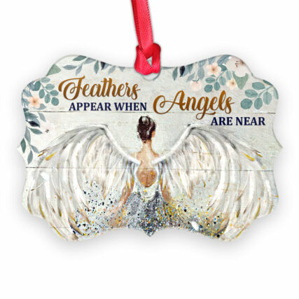 Angel Faith Feathers Appear When Angels Are Near - Horizontal Ornament - Owl Ohh - Owl Ohh