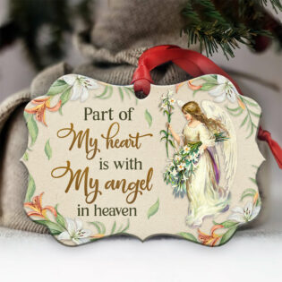 Angel Faith Part Of My Heart Is With My Angel In Heaven - Horizontal Ornament - Owl Ohh - Owl Ohh