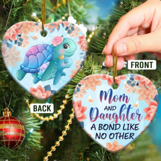 Turtle Mom And Daughter - Heart Ornament - Owl Ohh - Owl Ohh
