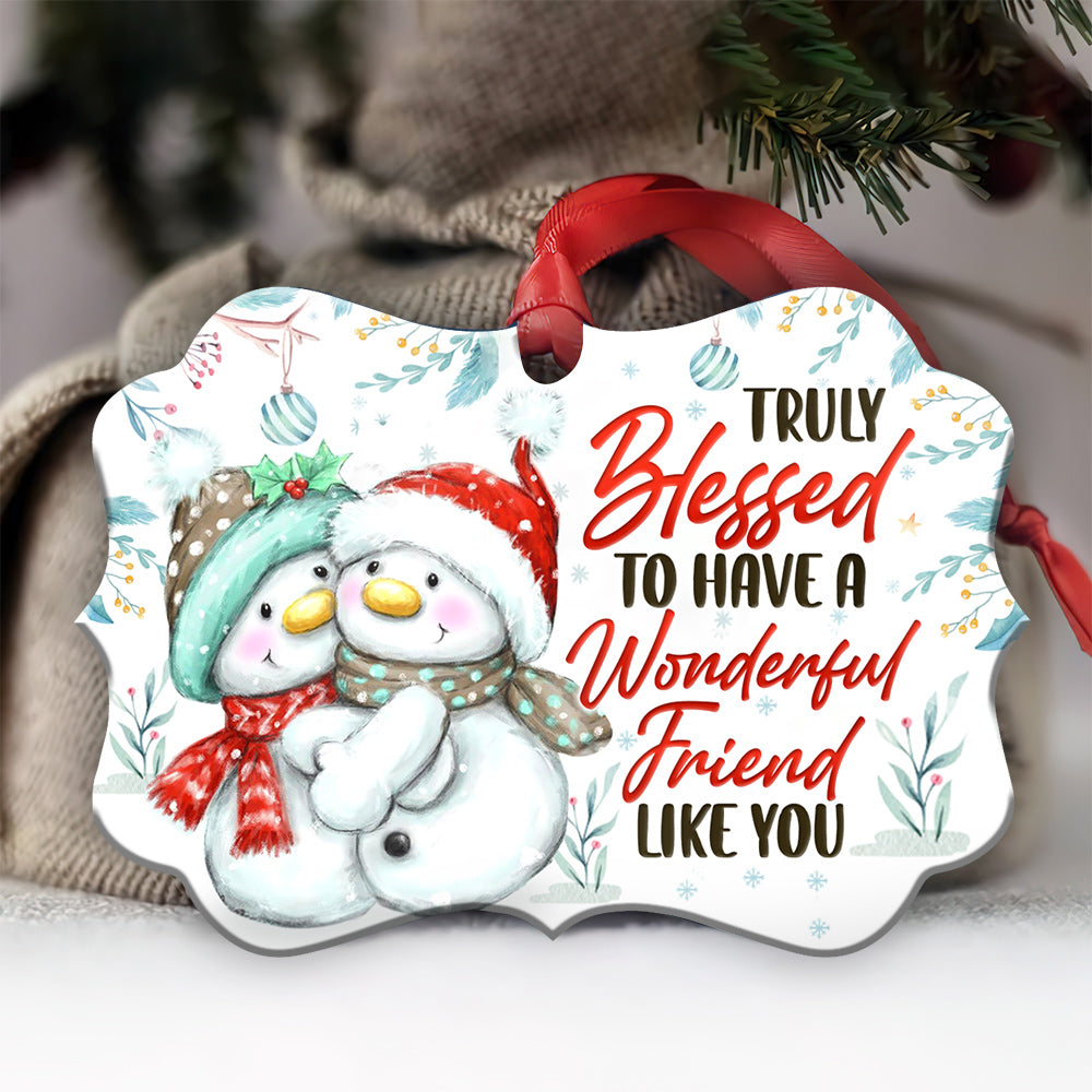 Snowman Bestie Snowman Truly Blessed Like You - Horizontal Ornament - Owl Ohh - Owl Ohh