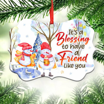 Snowman Bestie Snowman A Friend Like You - Horizontal Ornament - Owl Ohh - Owl Ohh