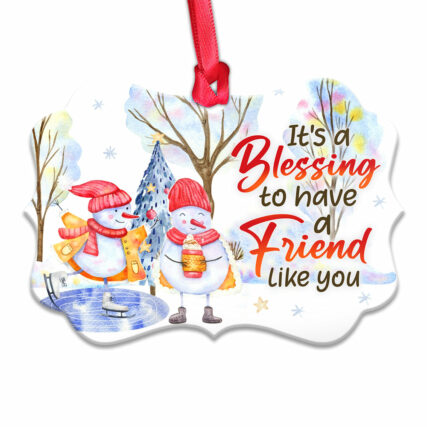 Snowman Bestie Snowman A Friend Like You - Horizontal Ornament - Owl Ohh - Owl Ohh
