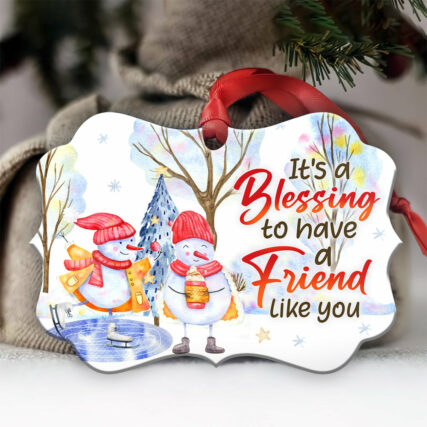Snowman Bestie Snowman A Friend Like You - Horizontal Ornament - Owl Ohh - Owl Ohh